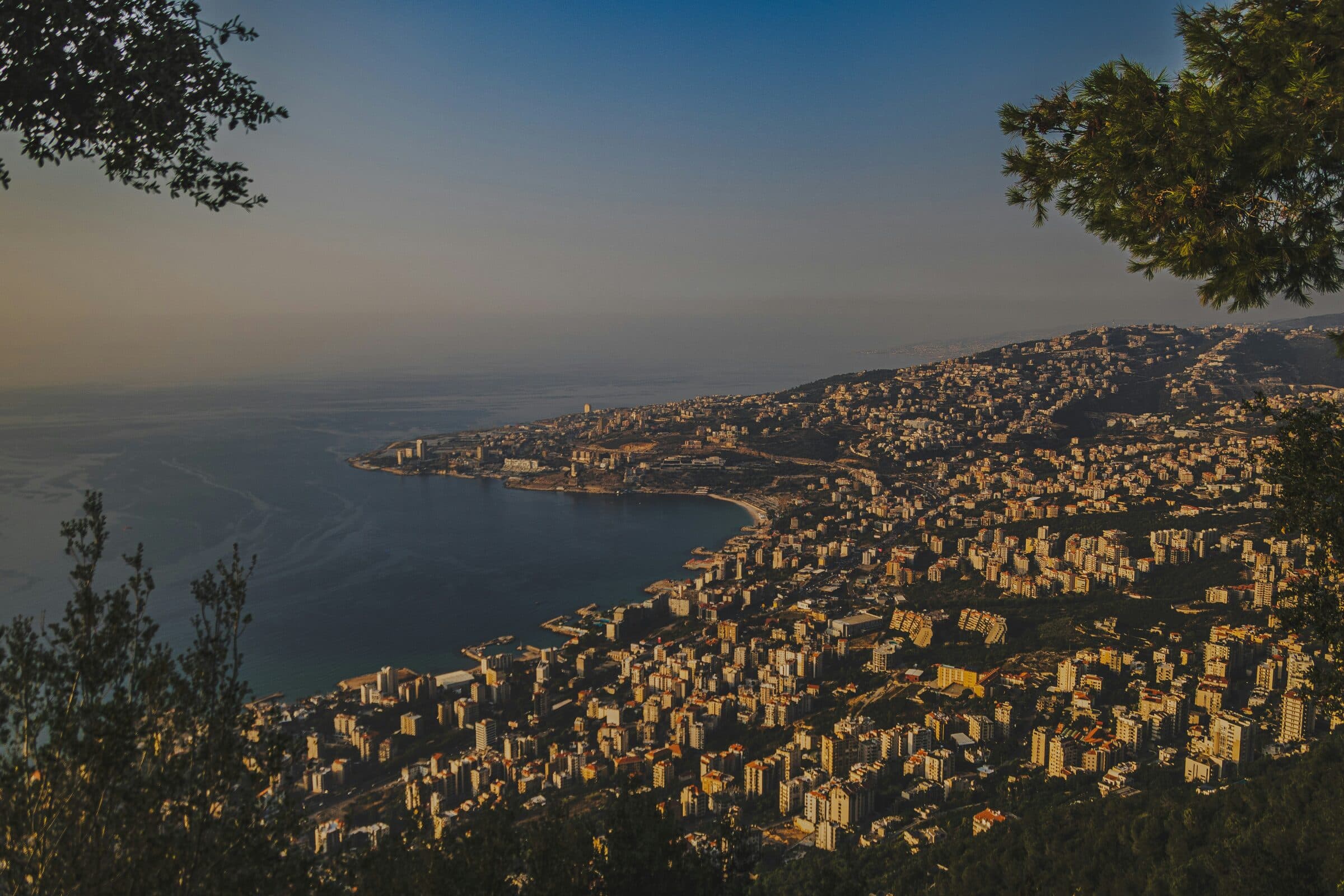 Lebanese mountain village overlooking a valley
